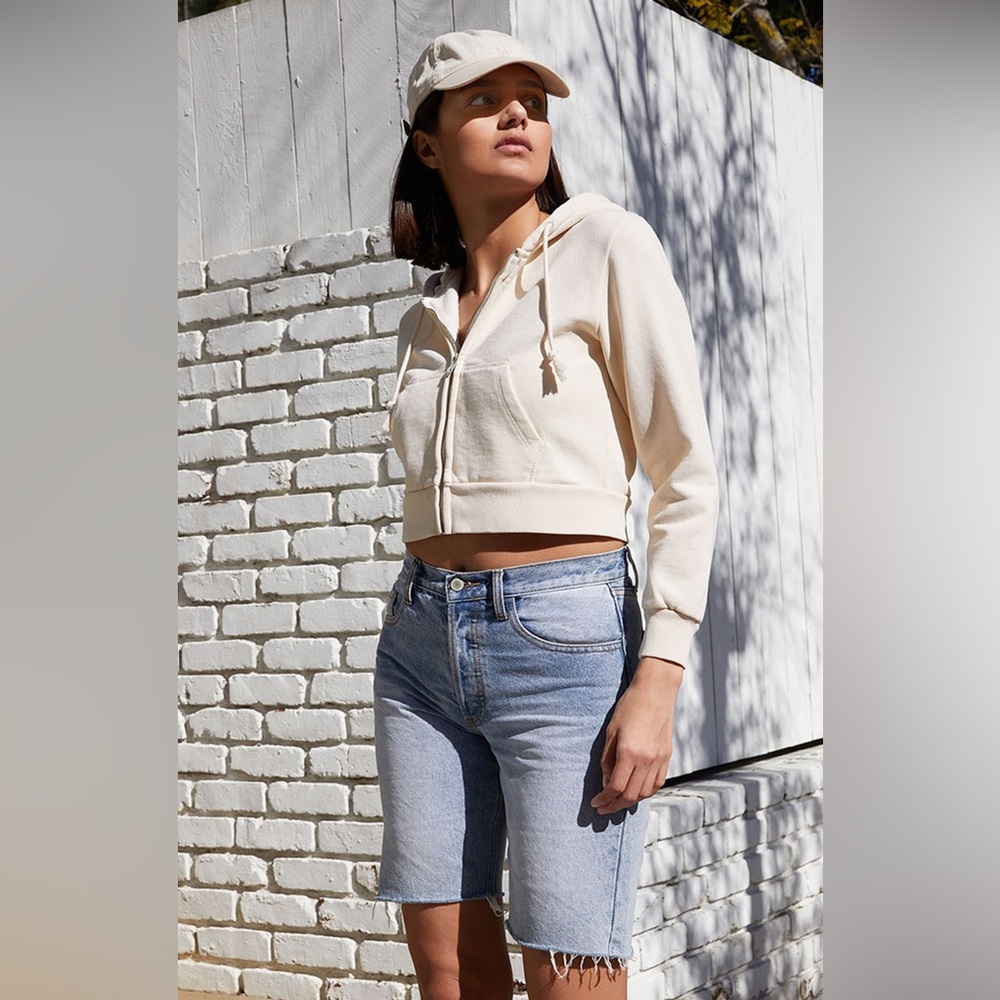 Brandy Melville John‎ Galt Crystal Cropped Zip Up Hoodie ONE SIZE